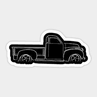 Studebaker Pickup - profile stencil, white Sticker